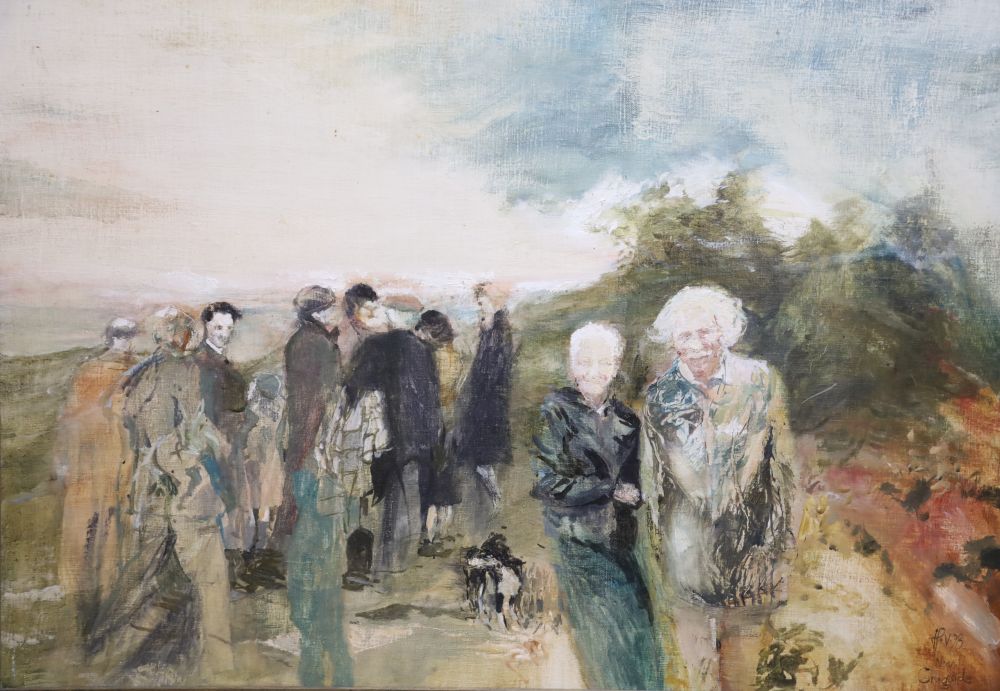 J. Parker, oil on canvas laid on board, Near Cragside, signed and dated 78, 56 x 71cm